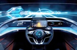 futuristic vehicle and graphical user interface